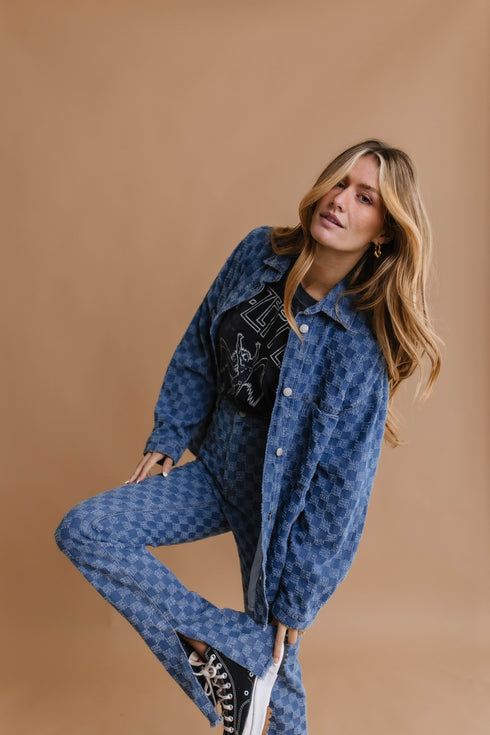 Checked Out Denim Jacket